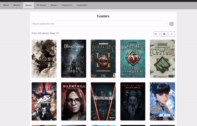 List Catalog Page