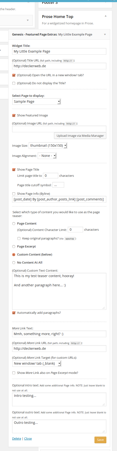 Genesis Featured Page Extras: the new featured page extras widget options ([Click here for larger version of screenshot](https://www.dropbox.com/s/w27qely6oct1xx4/screenshot-1.png))