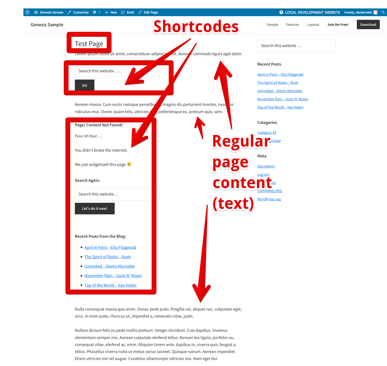 Submenu on Genesis Settings - quick access to setup