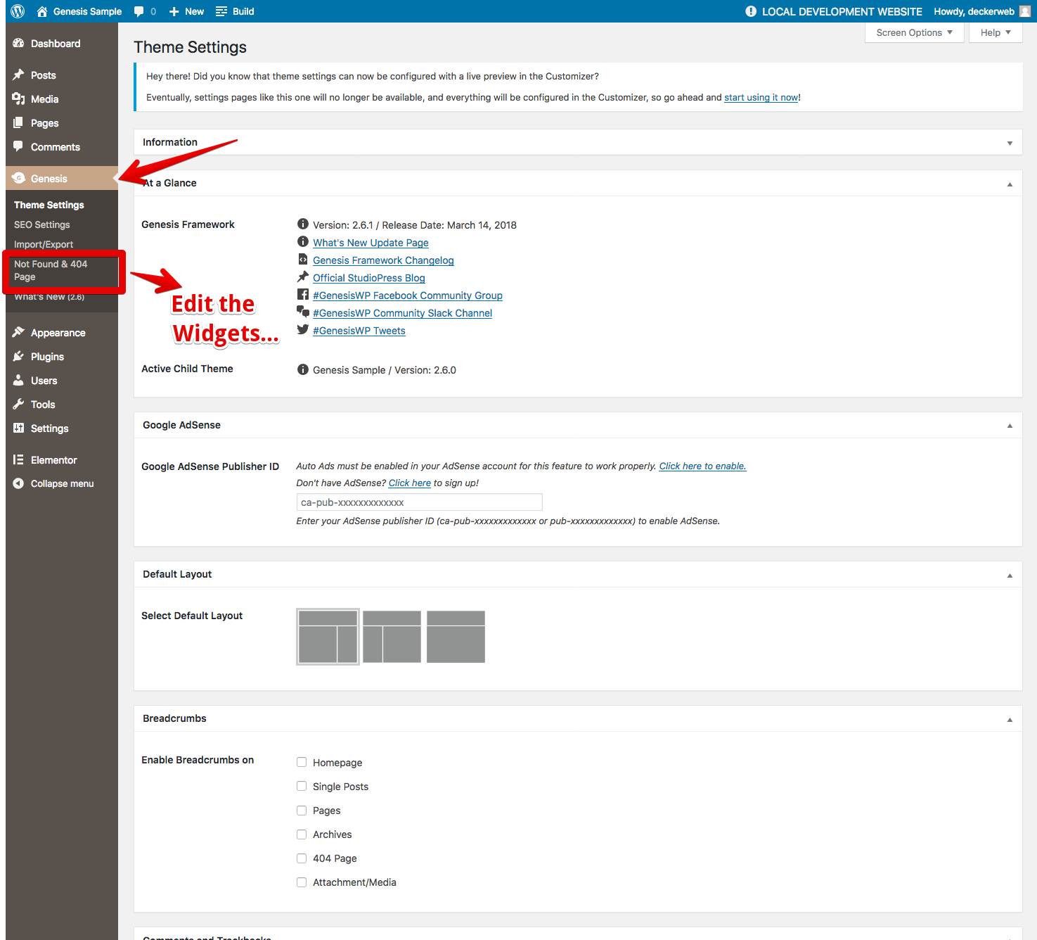 The plugin's help tab on the Widgets admin page with additional info