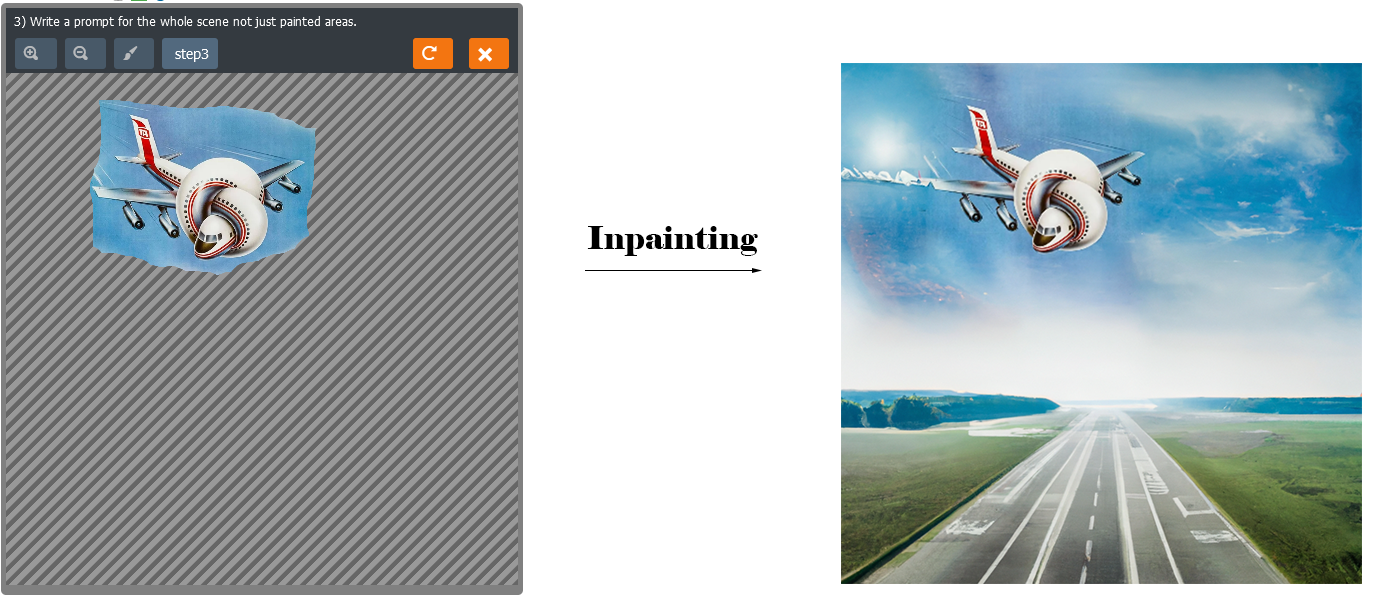 AI inpainting and outpainting