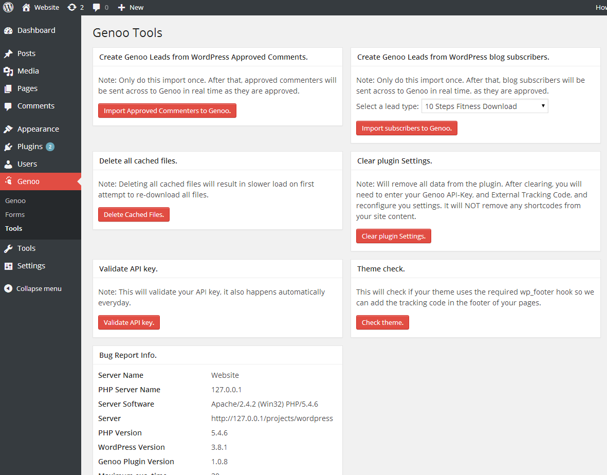 Push all existing subscribers and approved commenters to your Genoo account easily, and perform other housekeeping activities as needed. (note: once you push your existing subscribers and approved commenters, all NEW subscribers will be pushed automatically - just use the chosen Genoo blog subscribe form on your pages.  Approved commenters will be pushed across in real time to your Genoo account, as comments are approved).  Understanding which leads are commenting in addition to all their other activity is now seamless!