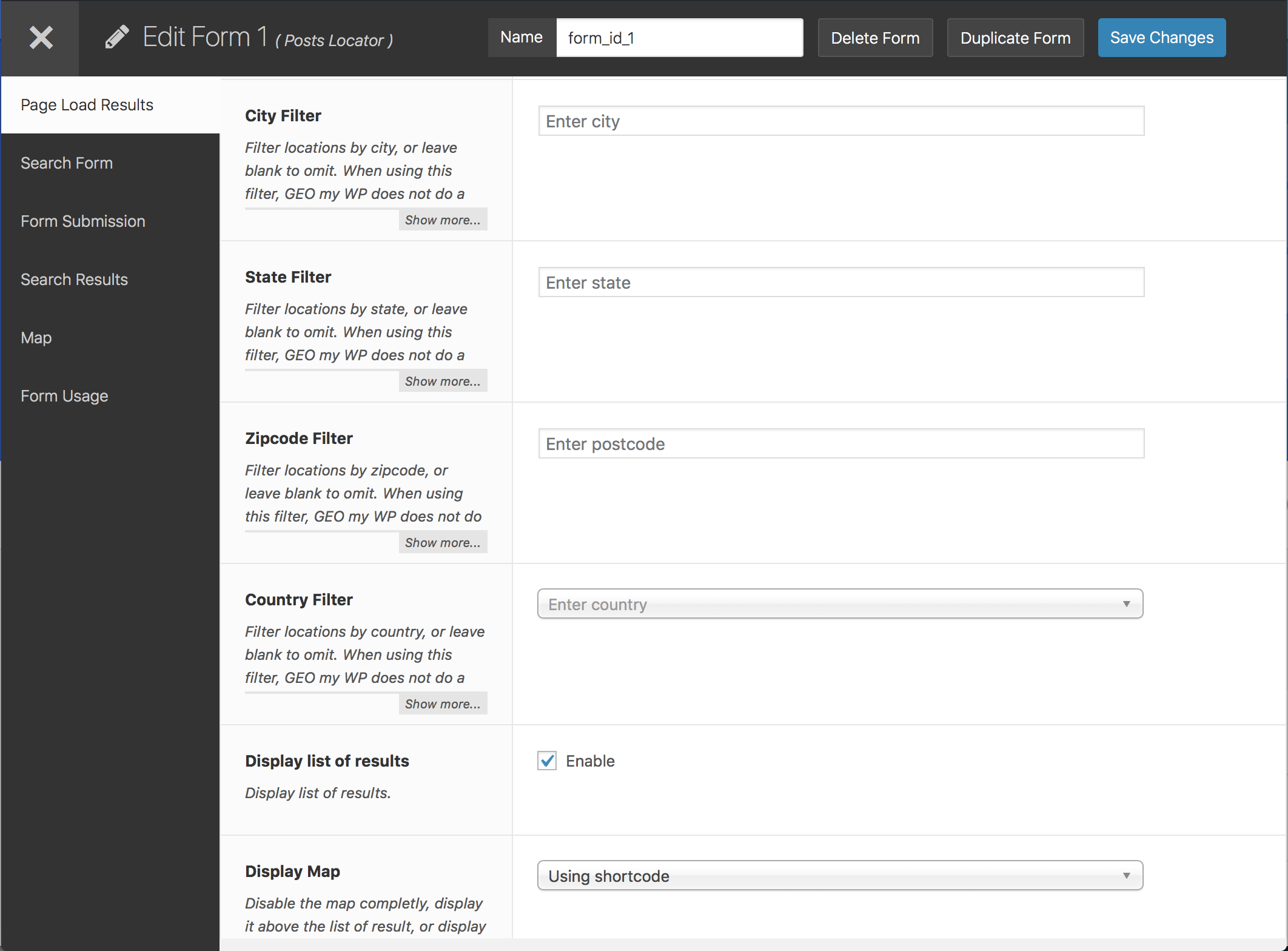 Posts Locator Search Form 2