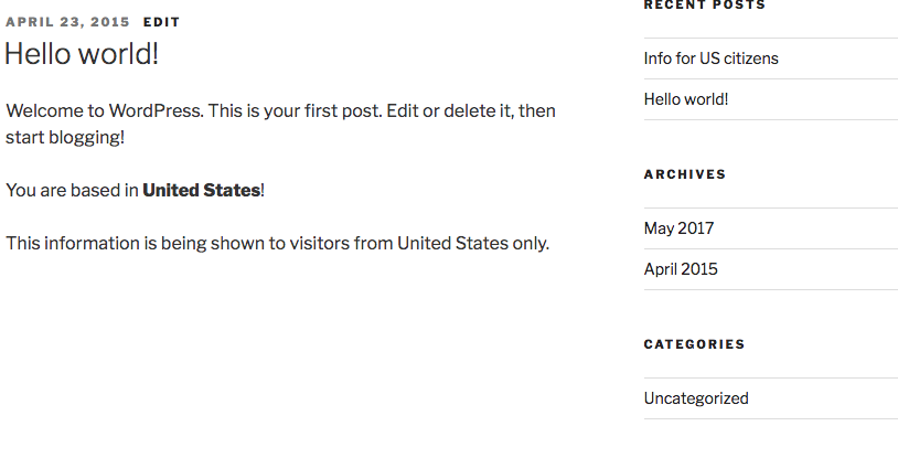 Shortcodes displayed in the listing of theme.