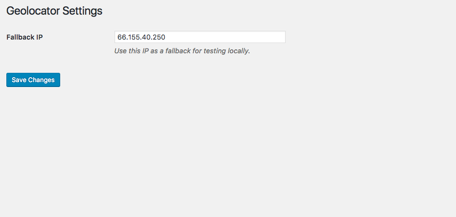 Plugin settings, it allows to set fallback IP.