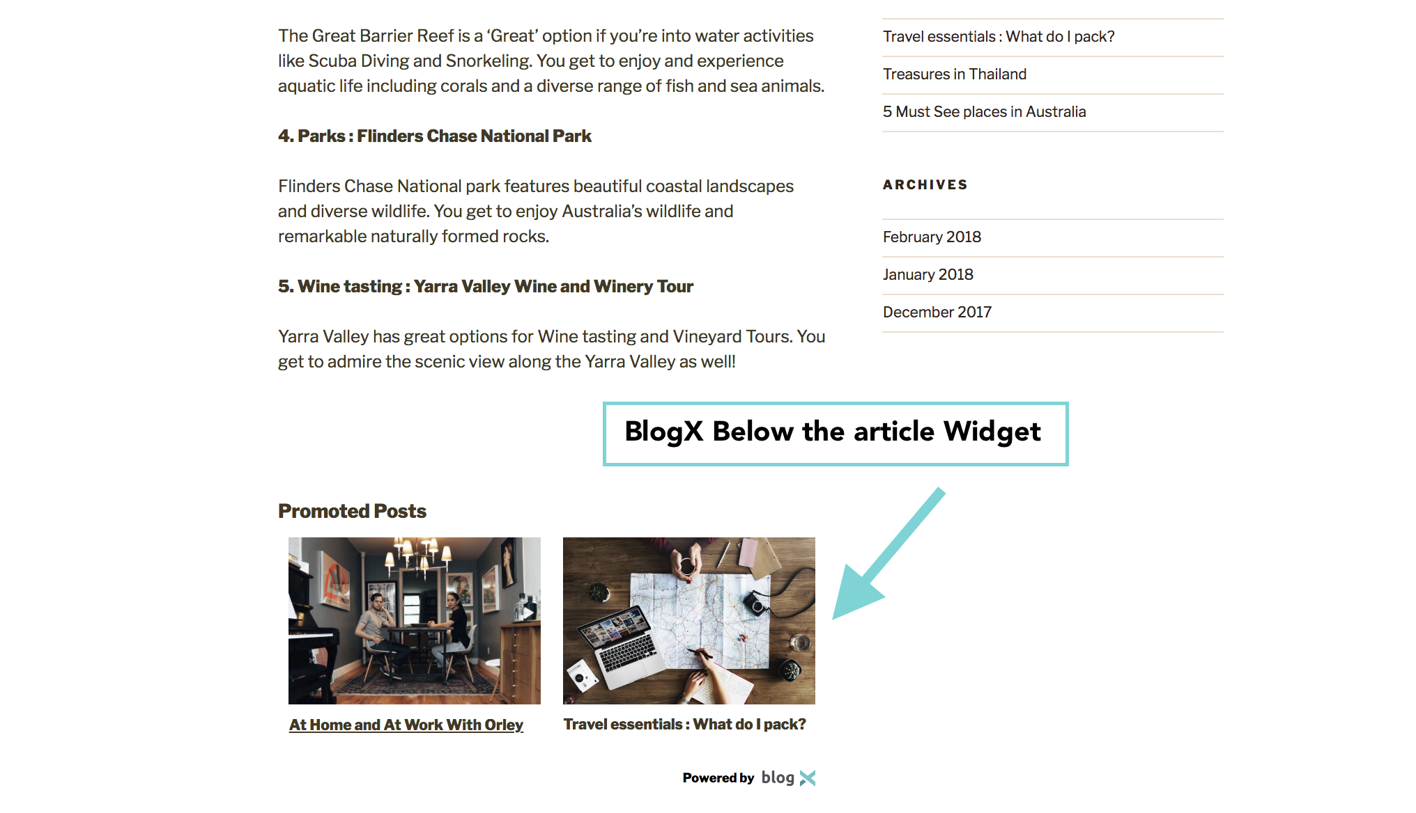 **GetBlogX's below the article widget**