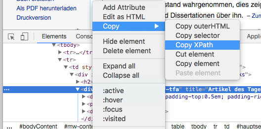 get the XPath of the target container. (for example with the chrome dev tools)