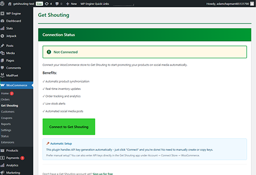 Integration with WooCommerce admin menu