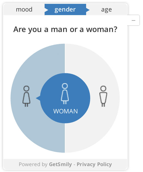 The gender screen of our widget