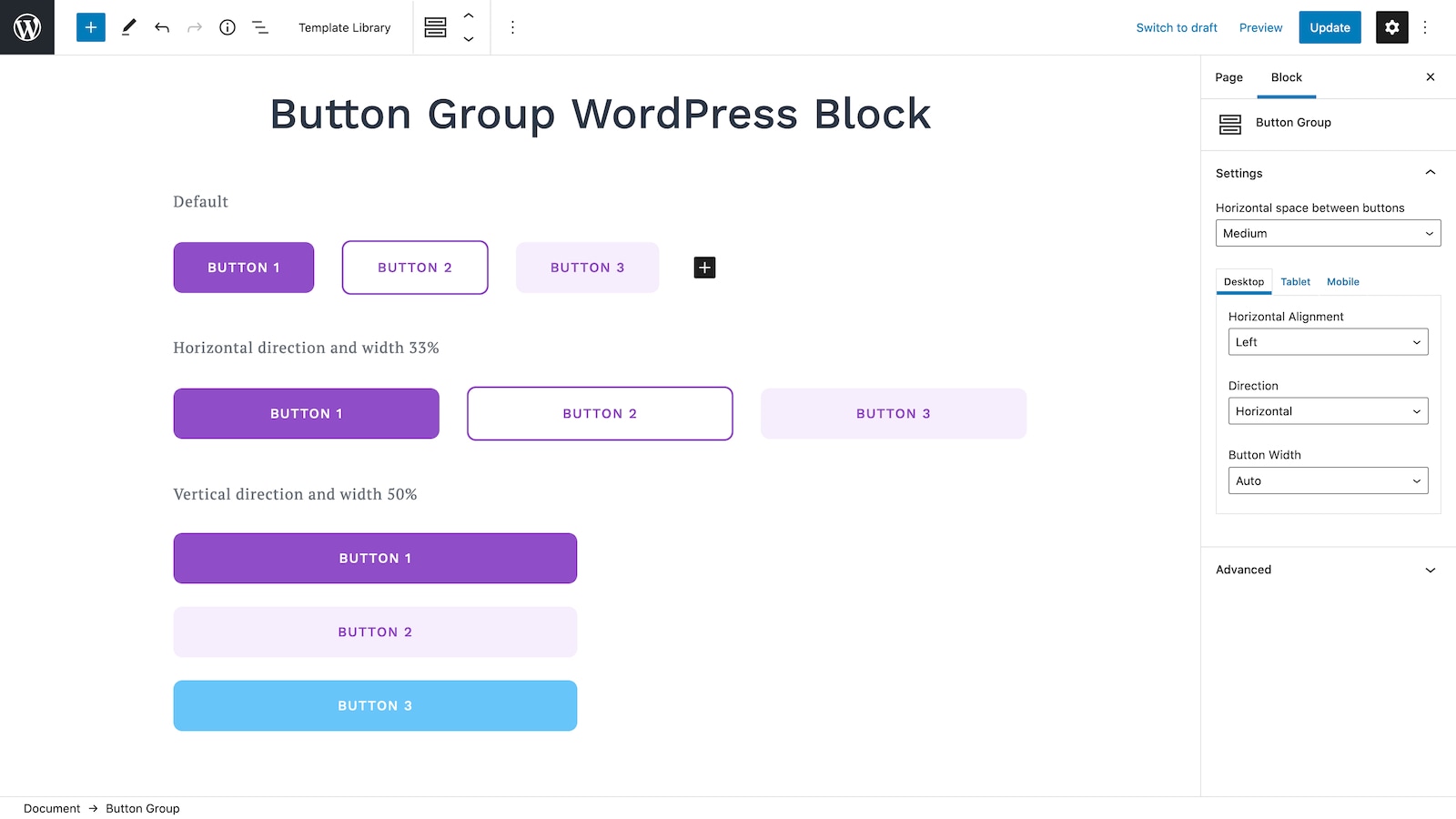 Section with Gradient WordPress Block.