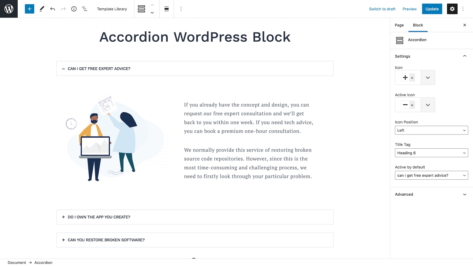 Advanced Custom Fields WordPress Block.