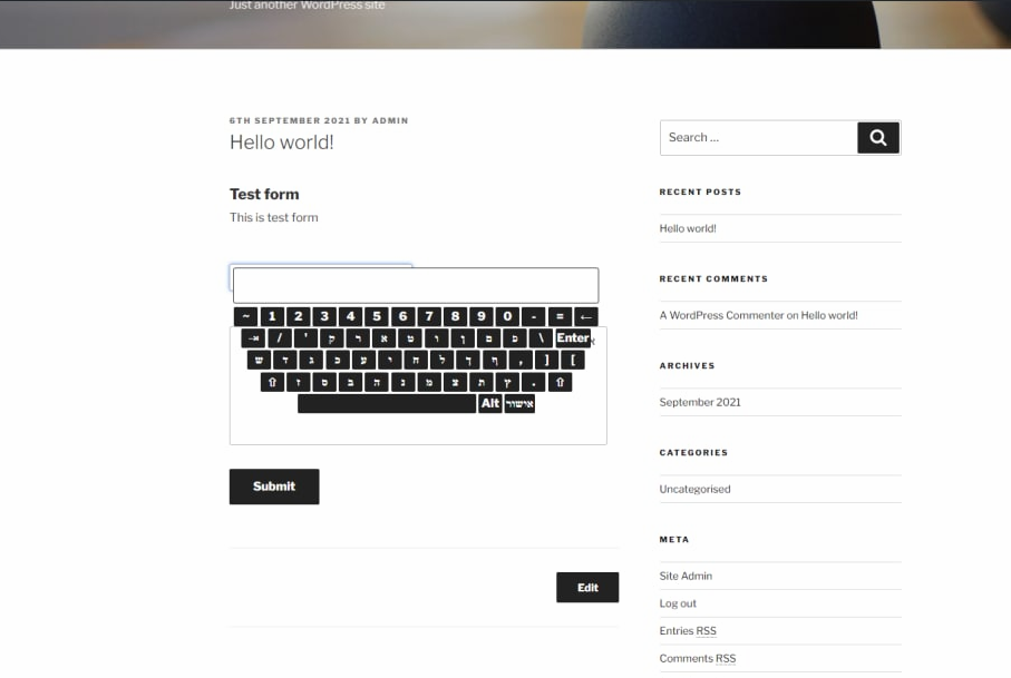 Front-end example of virtual keyboard.