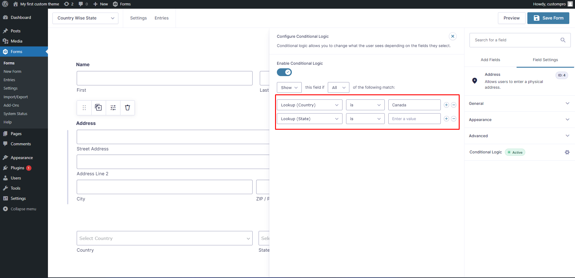 Conditional Fields