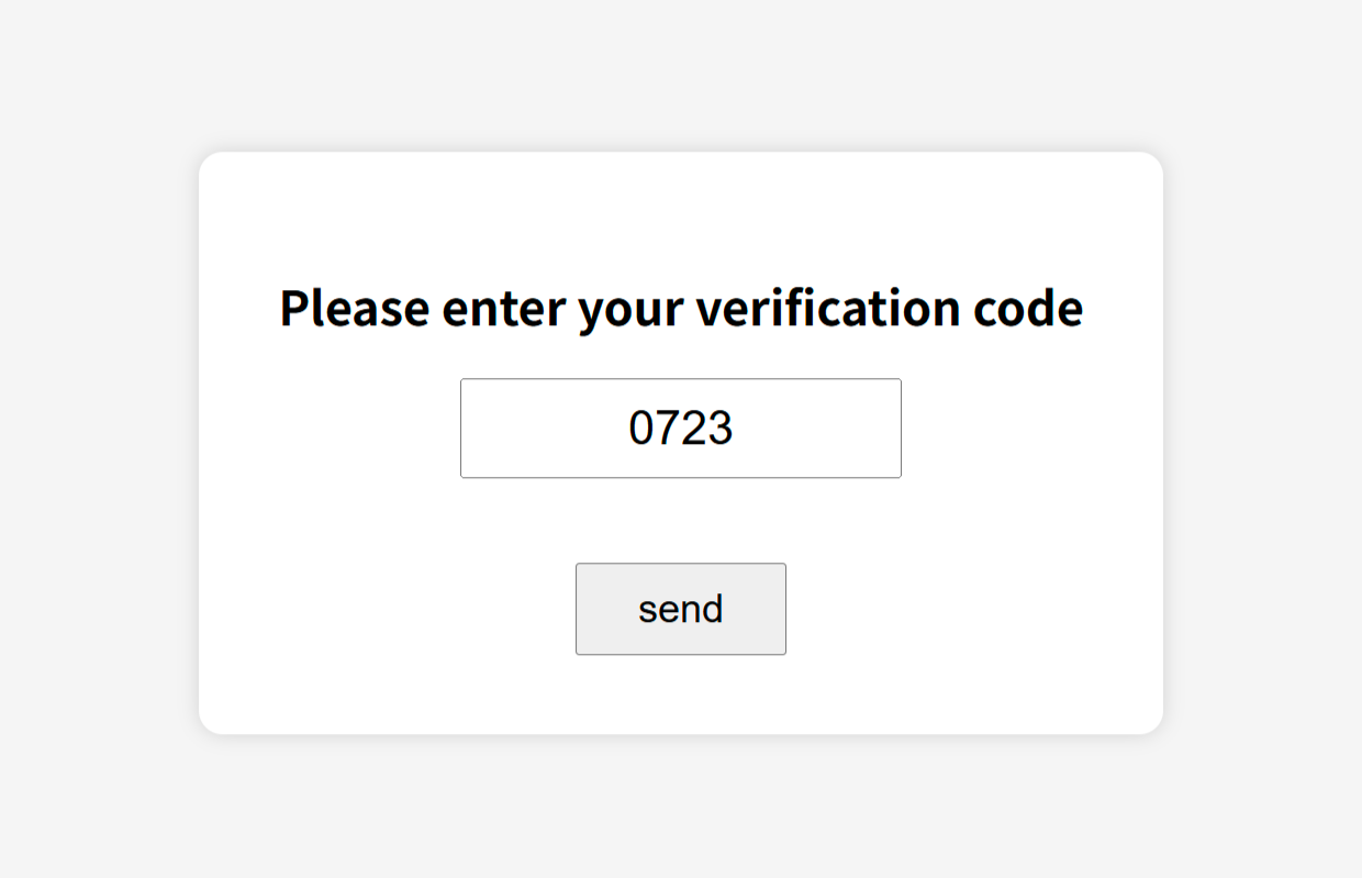 Access code input screen for login URL (e.g., date-based code)