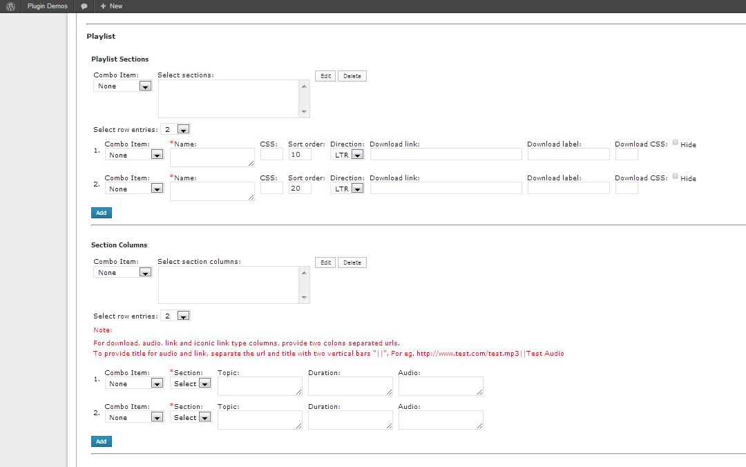 "Creating Playlist" screen 2