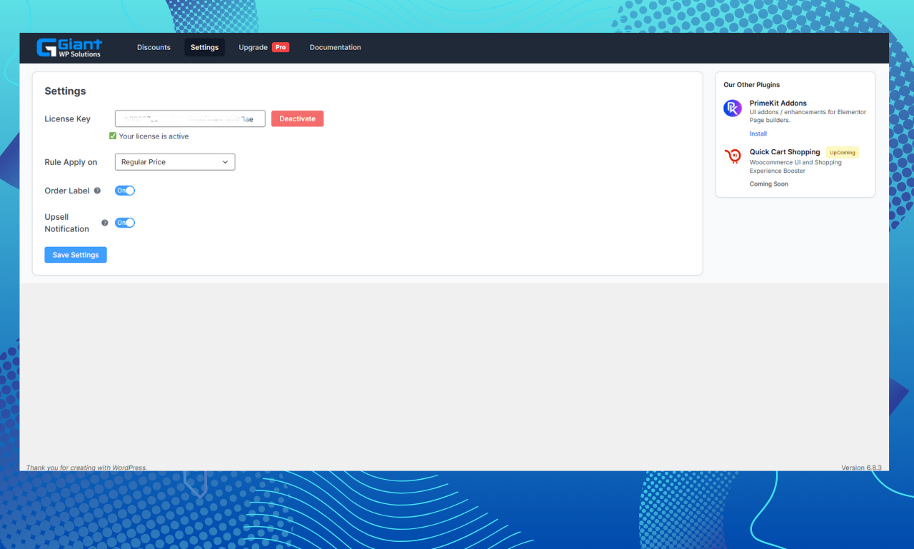 Plugin Settings Page