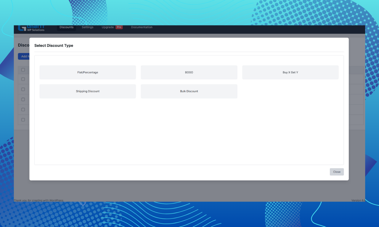 Discount Rules Creating Popup