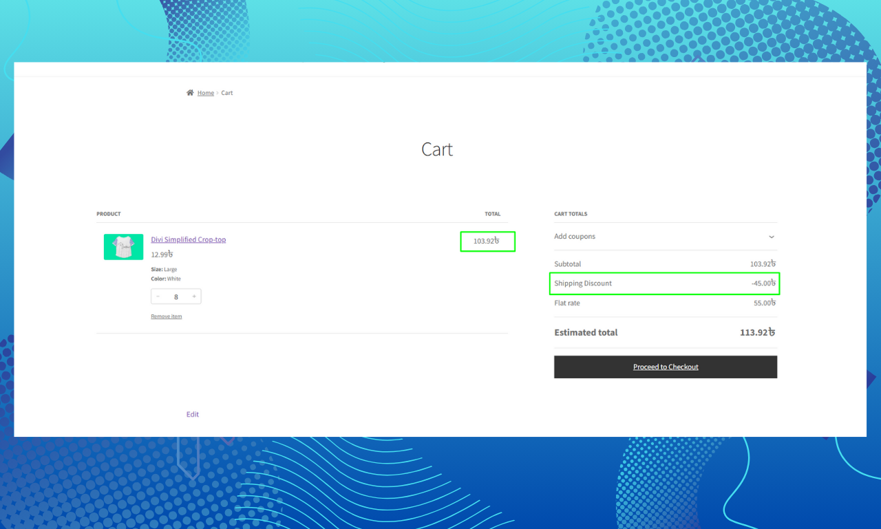 Shipping Discount for cart total based