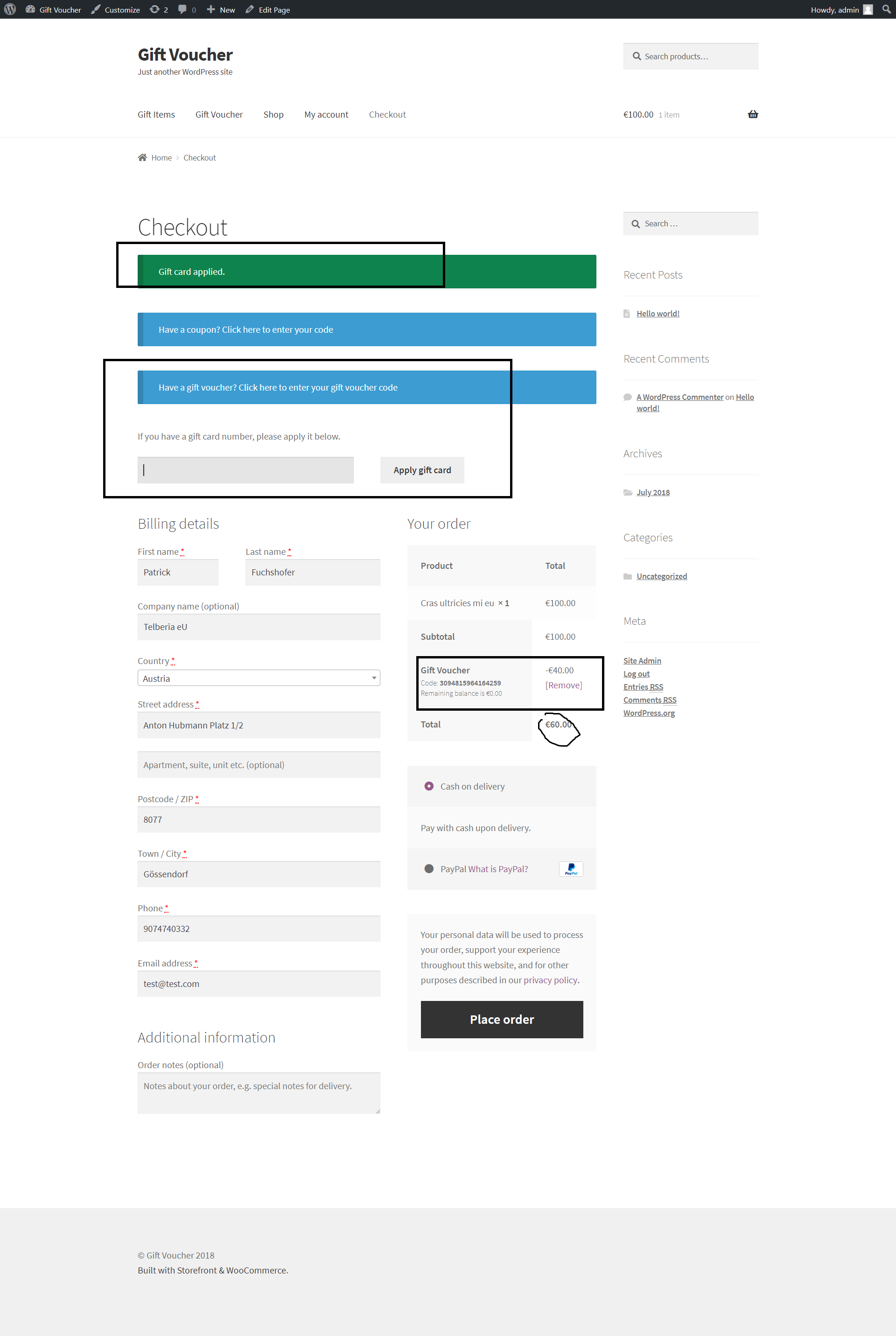 Gift Voucher Form Step 4