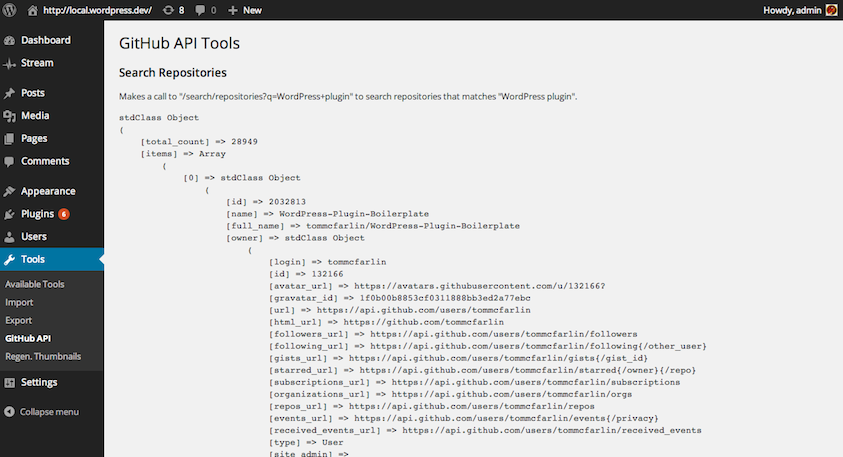 Tool as an example to search repositories