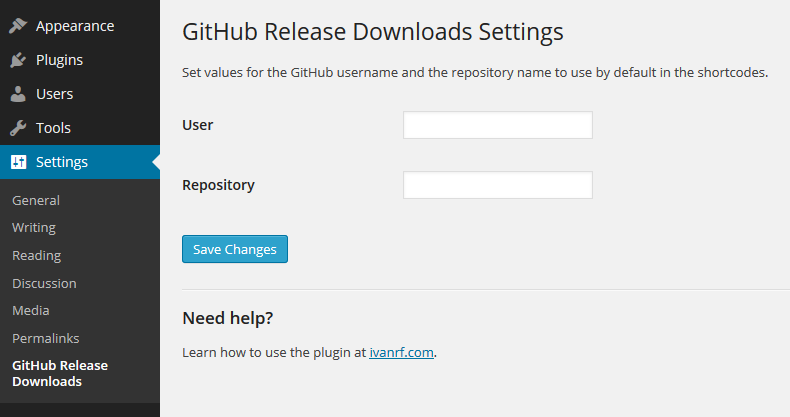 GitHub Release Downloads options page.