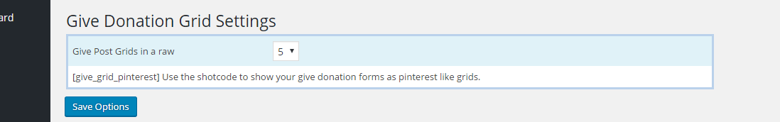 Give grid option page
