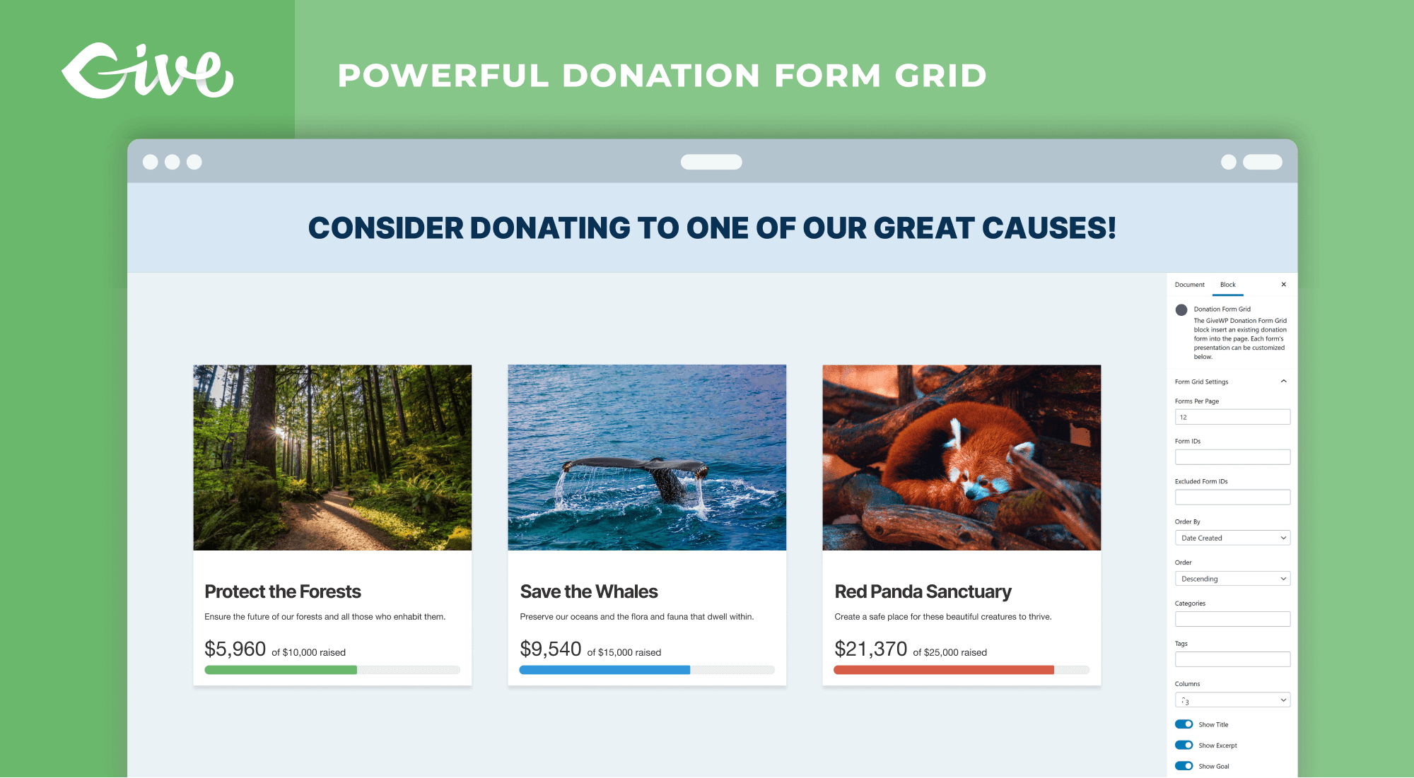 Show of your donor's generosity with our customizable Donor Wall block and shortcode.