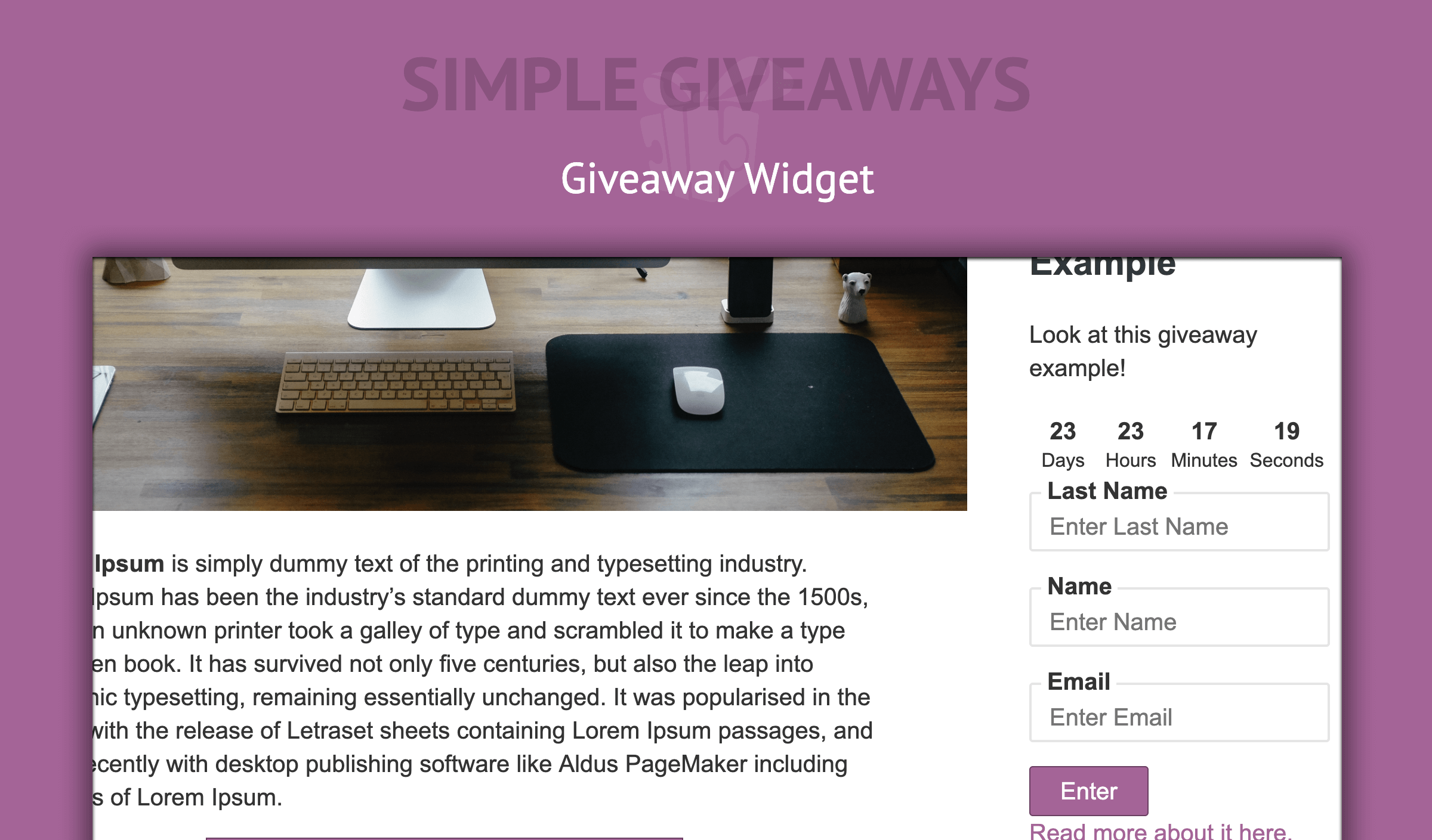 Giveaway Widget