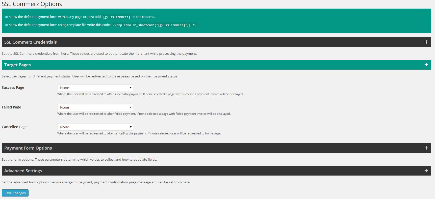 You can set the target pages based on payment status.