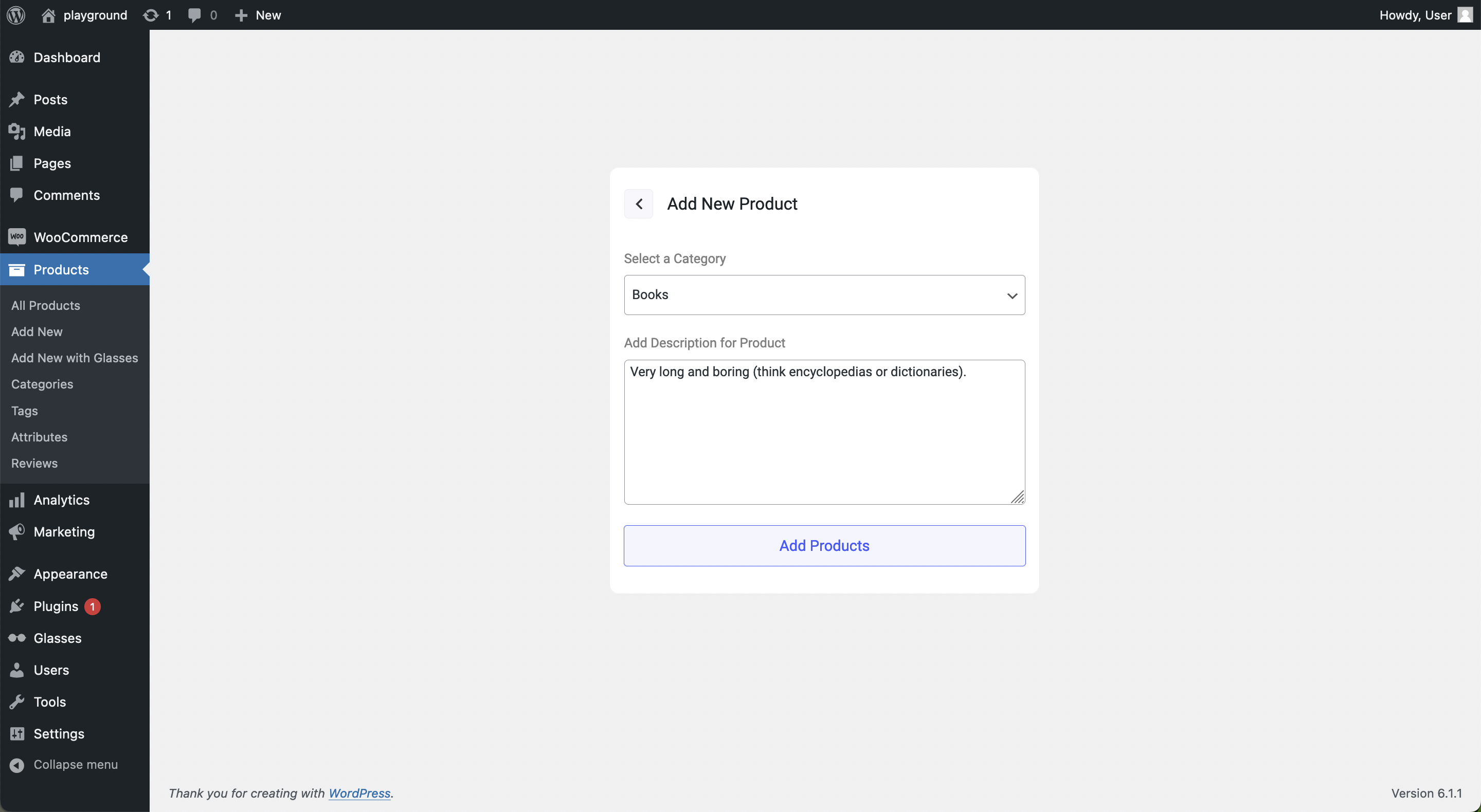 Adding an AI generated product.