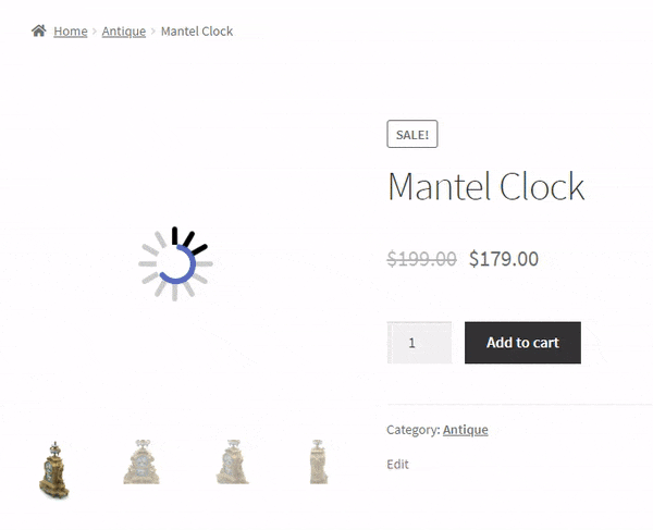 This is how the 360 image looks on the product page for users.