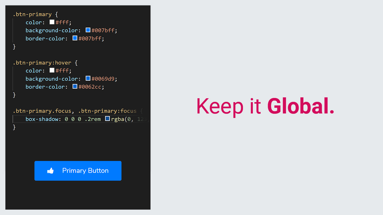 Manage your buttons' styles with custom css. All in one place!
