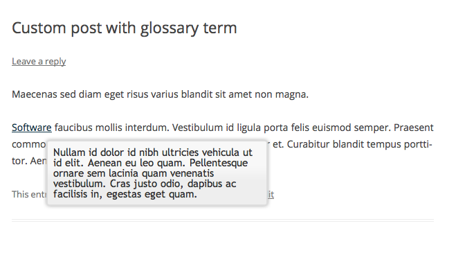 This is how the tooltip is displayed. JqueryUI is used, more options will be provided in the future.