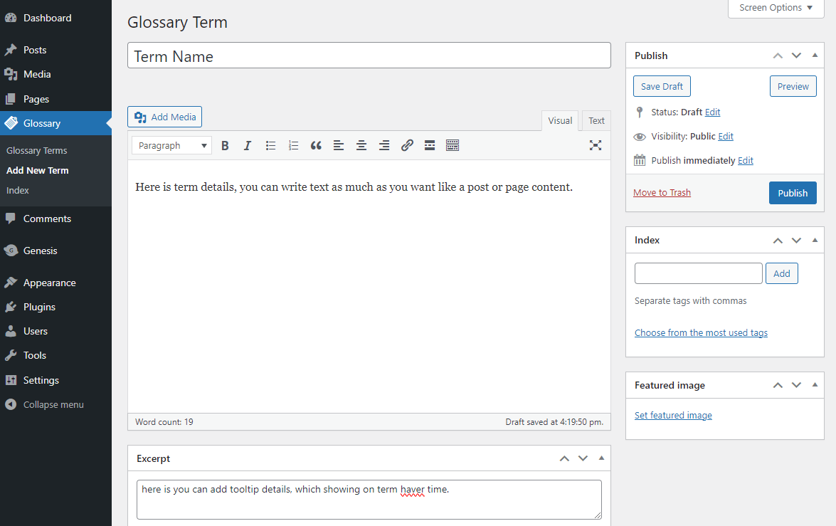 Add / Edit Glossary Term