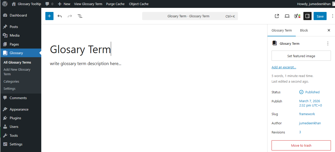 Glossary Term Preview