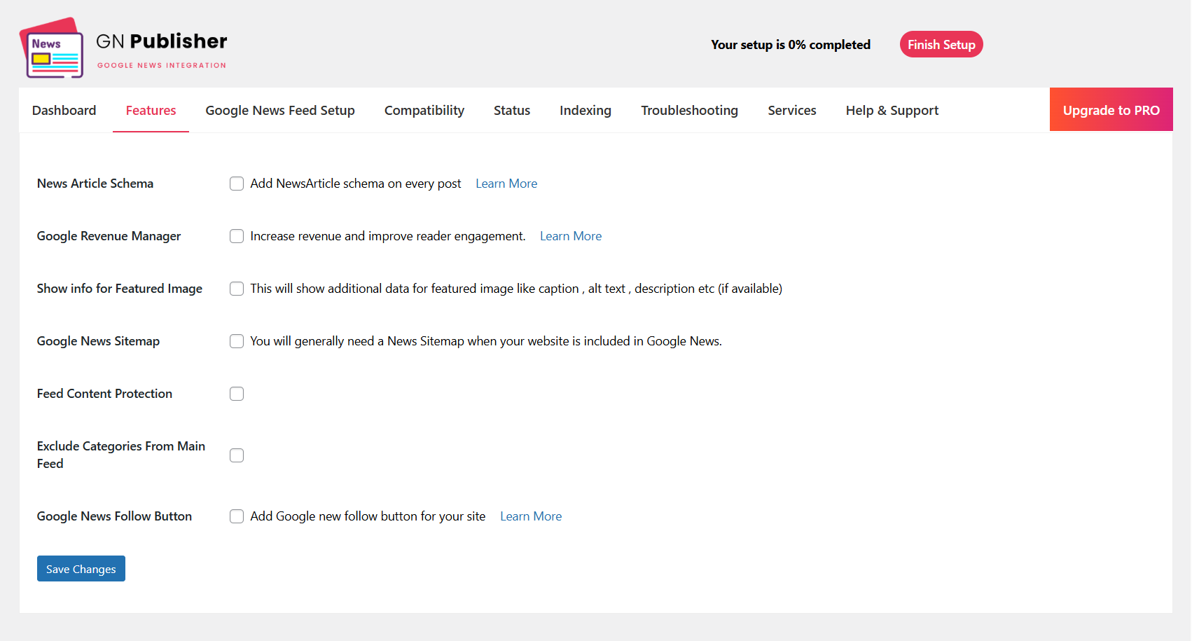 Features provided by GN Publisher