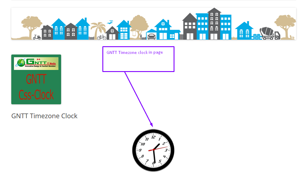 GNTT Timezone Clock in page
