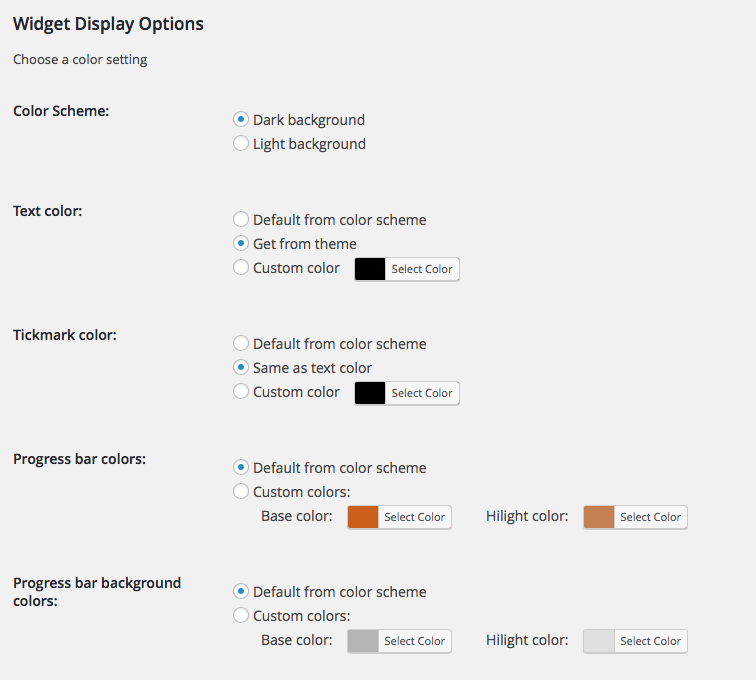 The Options page, part 2: colors!
