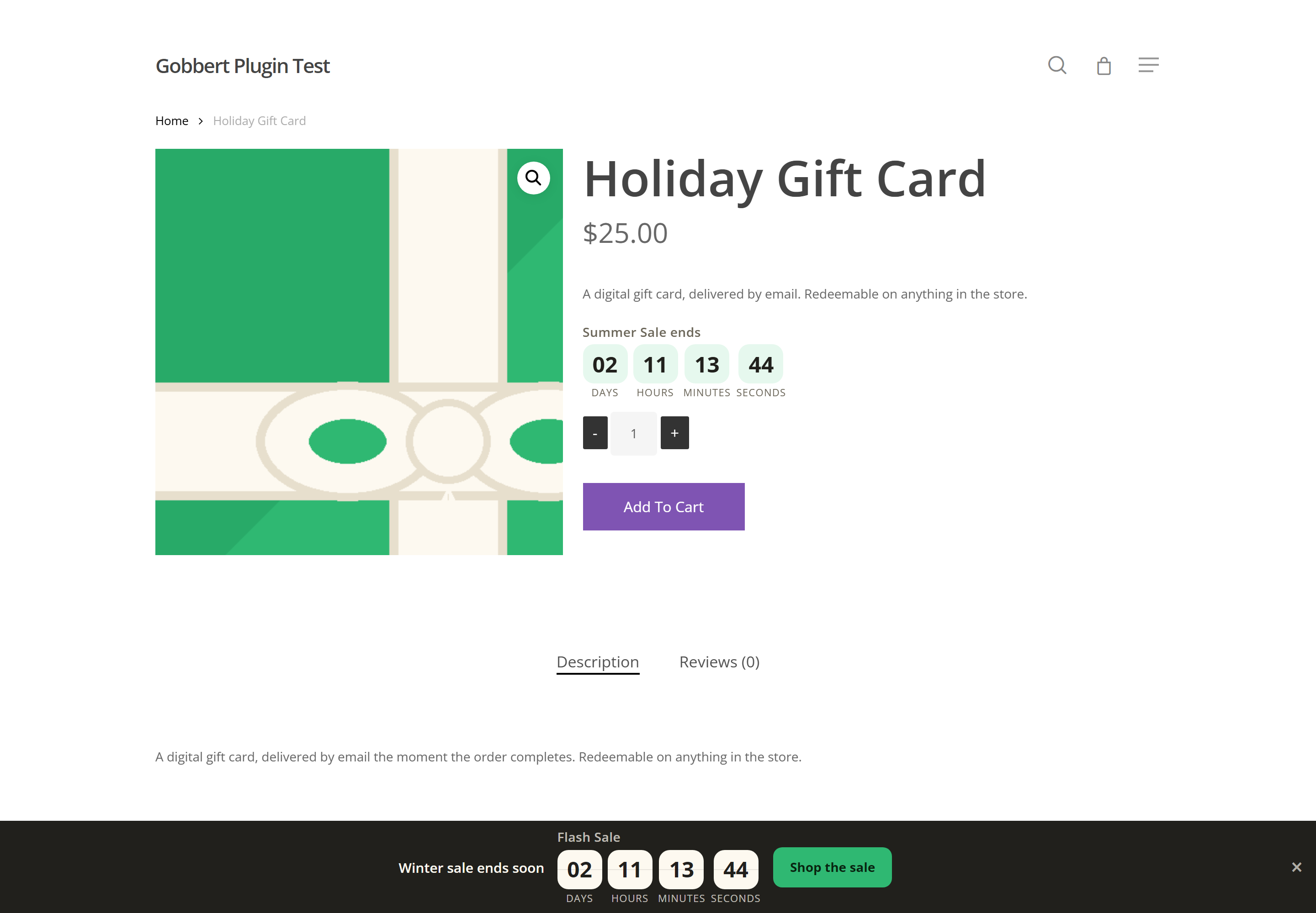 The sticky urgency bar on a store page.