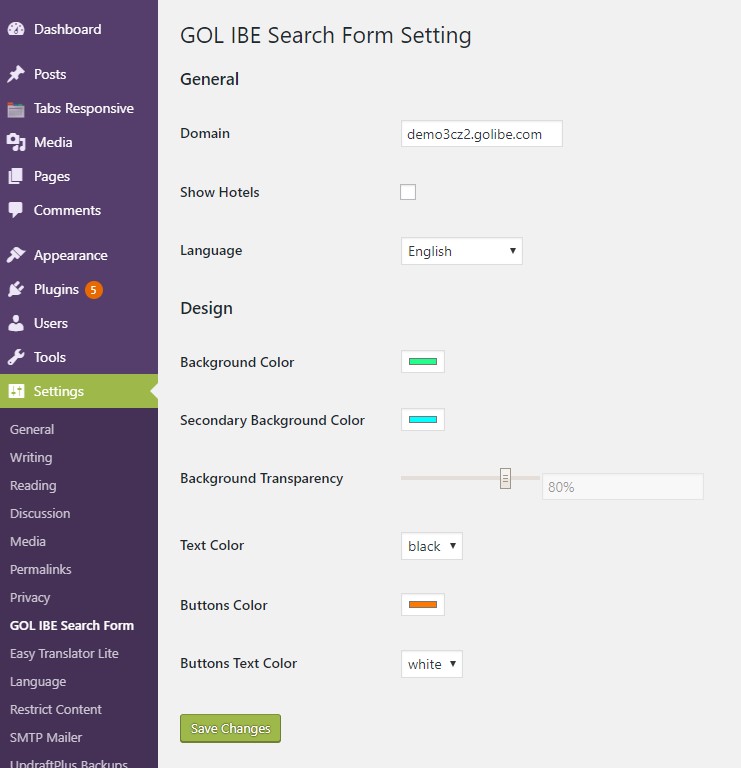 Search Form design can be easily adjusted here