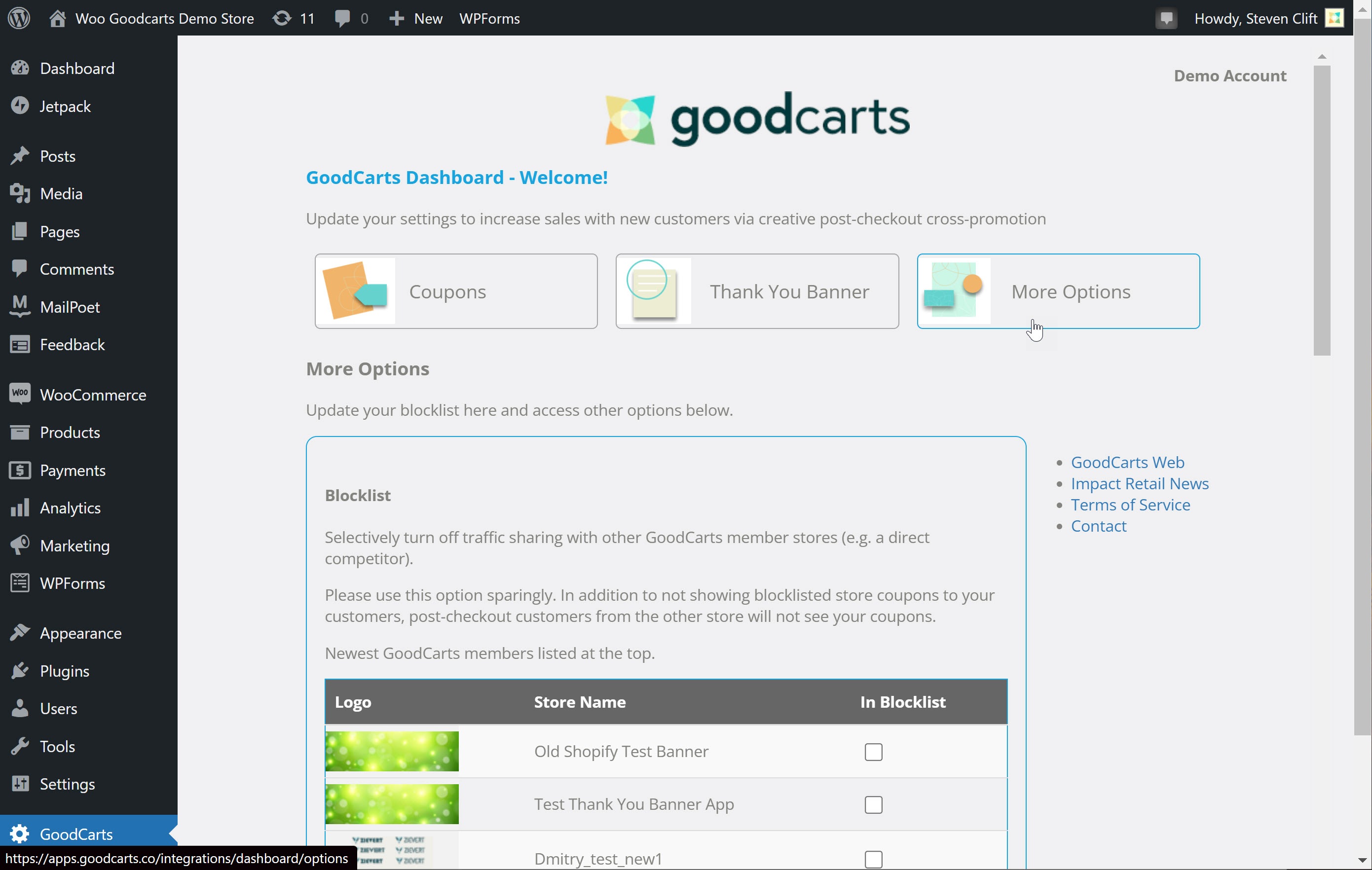 Activate the GoodCarts plugin