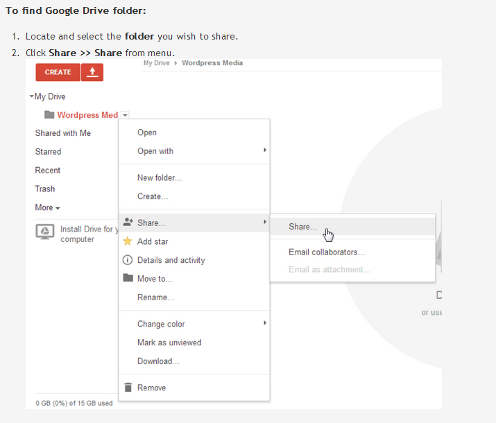 Find Google Drive Folder ID: select and copy Google Drive folder in red highlight.