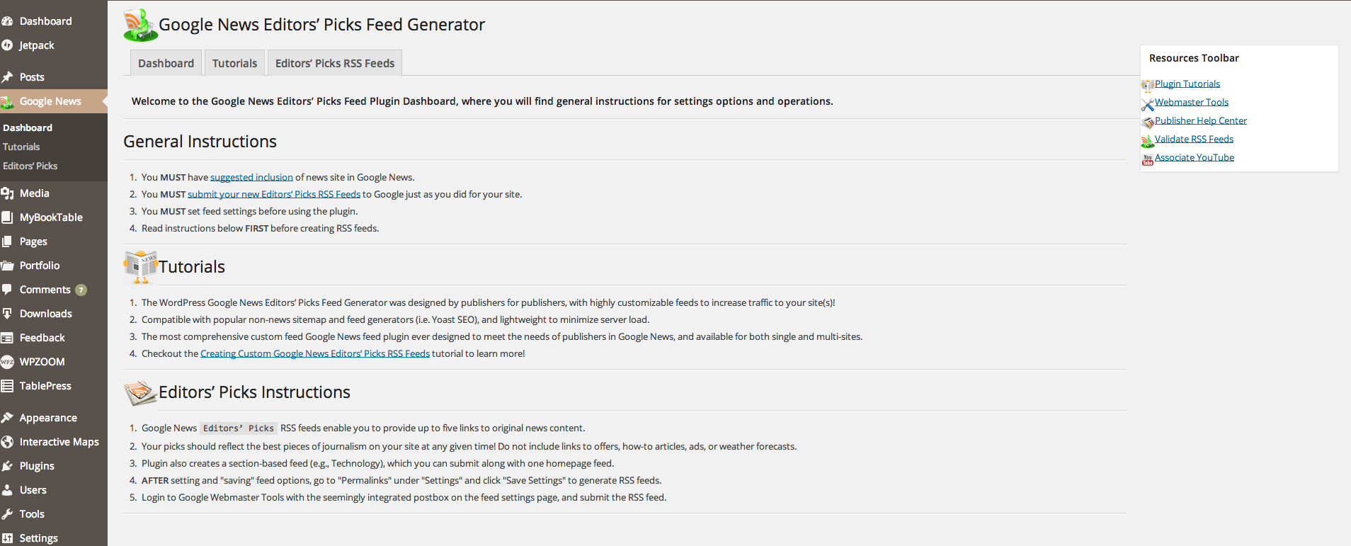 Admin Dashboard Settings Page Top