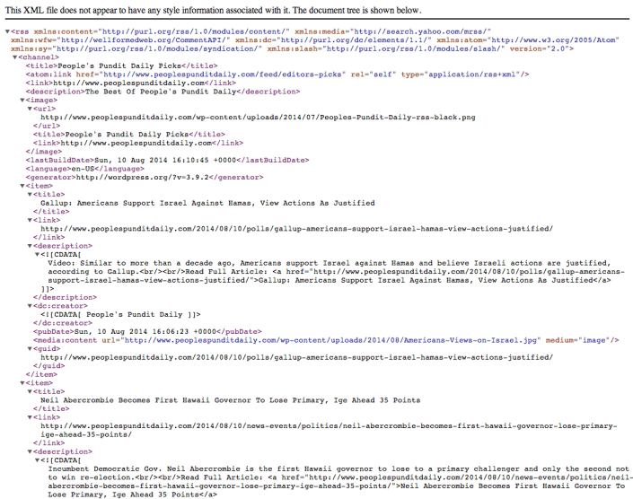 Google News Homepage RSS Feed