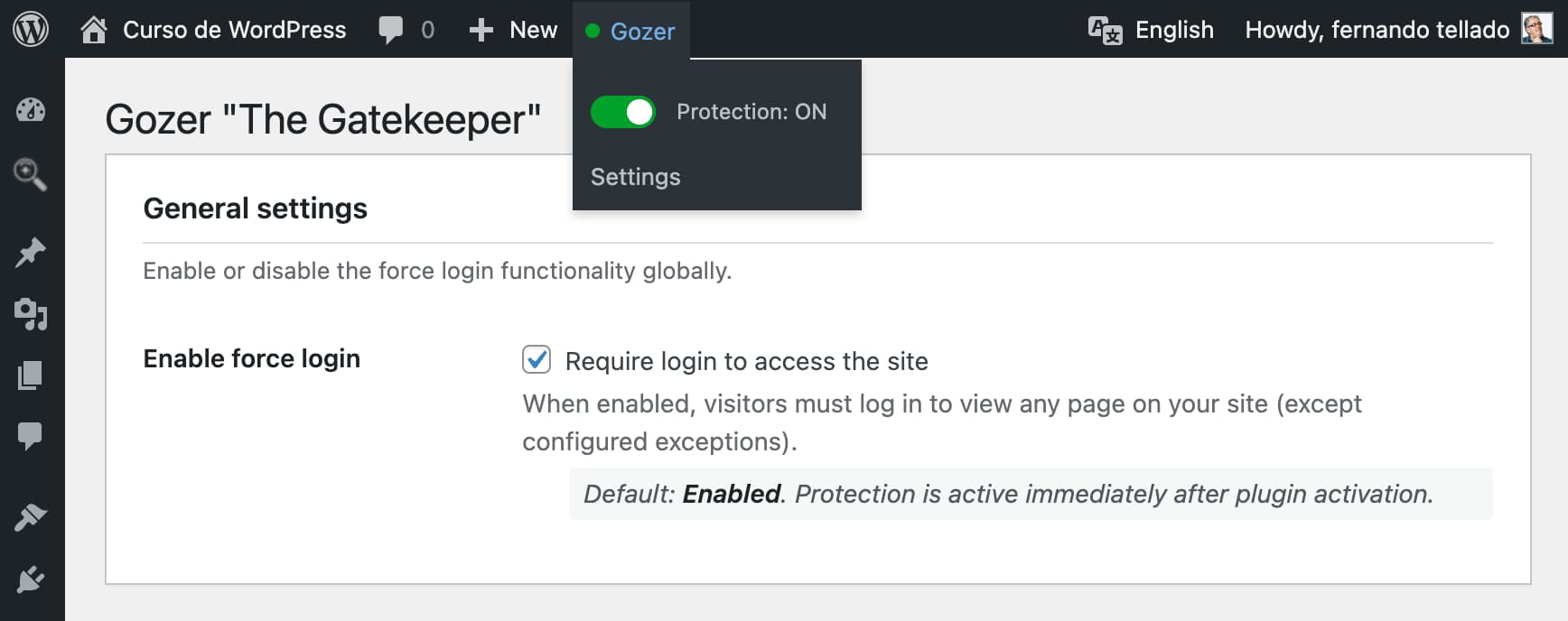 System exceptions - Control WordPress core functionality access