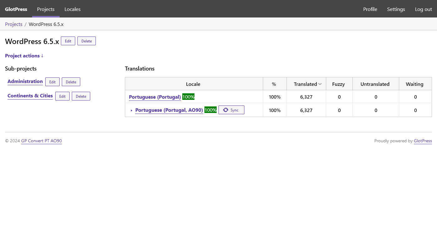 Sync button to force convert the complete translation from root set to variant set