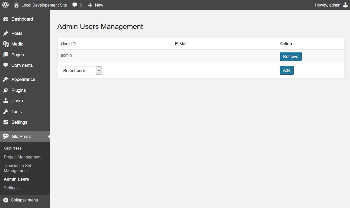 Admin management.