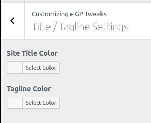 Title and Tagline Section in GP Tweaks.