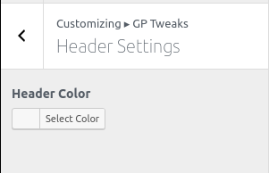 Header Section in GP Tweaks.
