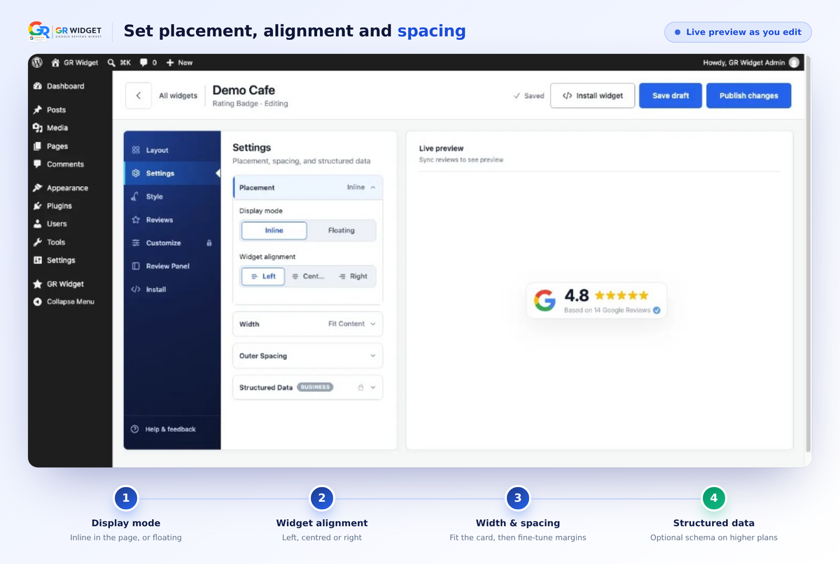Your widget is ready — preview it and open Customise to fine-tune it in the builder